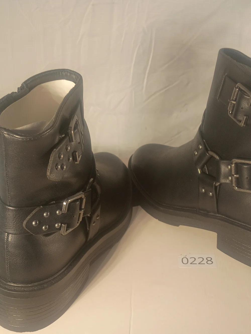SO Kids Black Ankle Buckle Boots